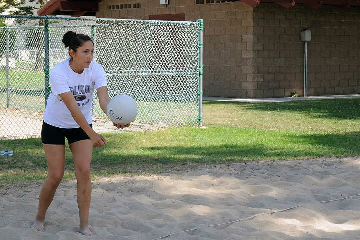 volleyball girl serves